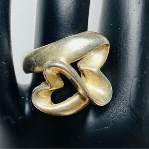 Artisian Sterling Heart to Heart Ring Sz 7.5